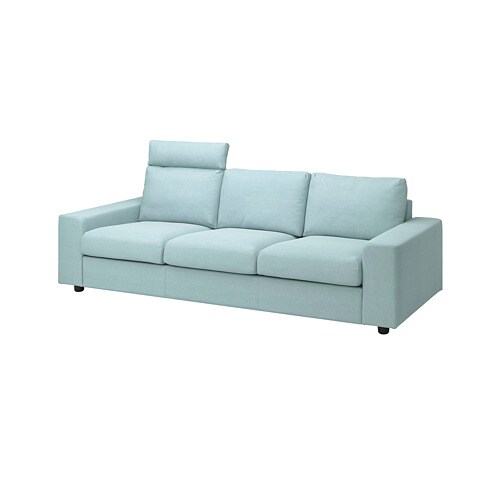 VIMLE 3-місний диван - з підголівником з широкими підлокітниками / Saxemara світло-блакитний