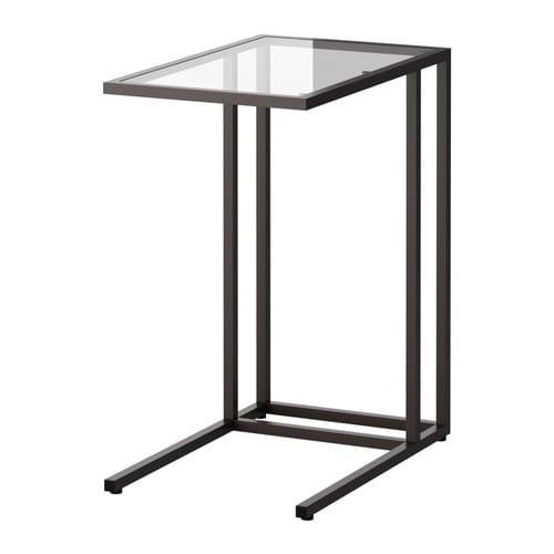VITTSJÖ Стіл для ноутбука - чорно-коричневий / скло 35x65 см