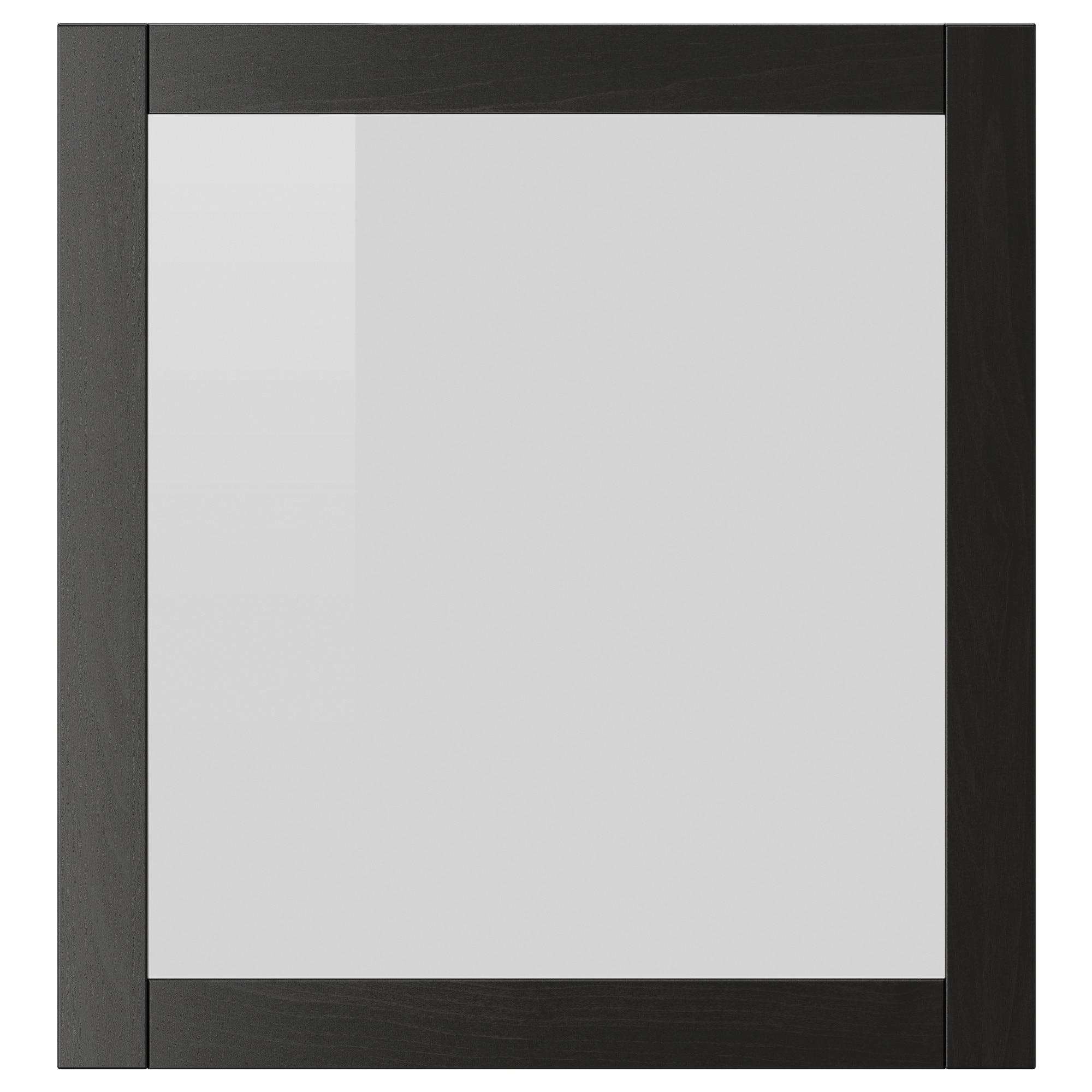 ИКЕА Скляні двері SINDVIK - чорно-коричневе / прозоре скло 60x64 см, 002.963.13