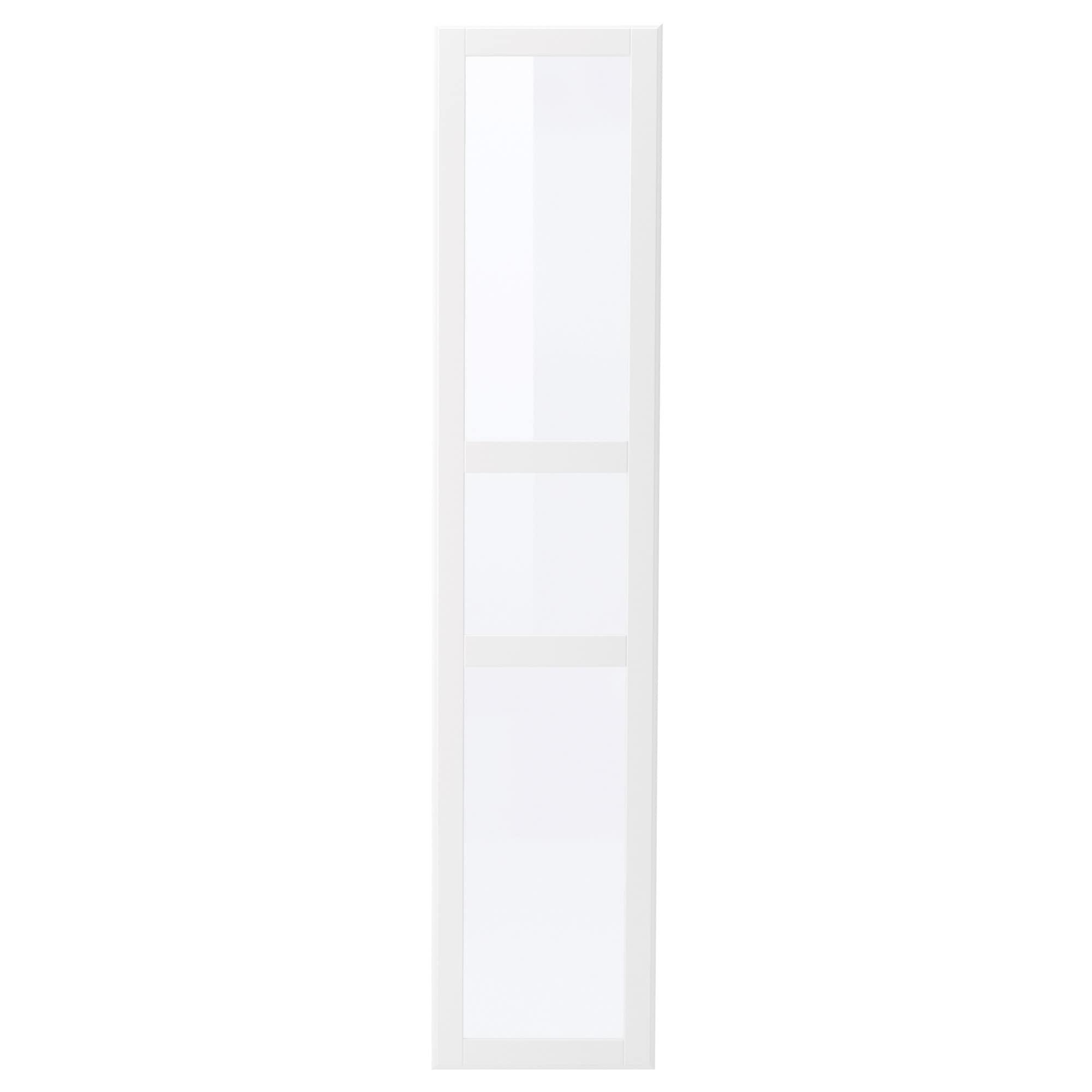 ИКЕА TYSSEDAL Двері з петлями - білий / скло 50x229 см, 291.719.49