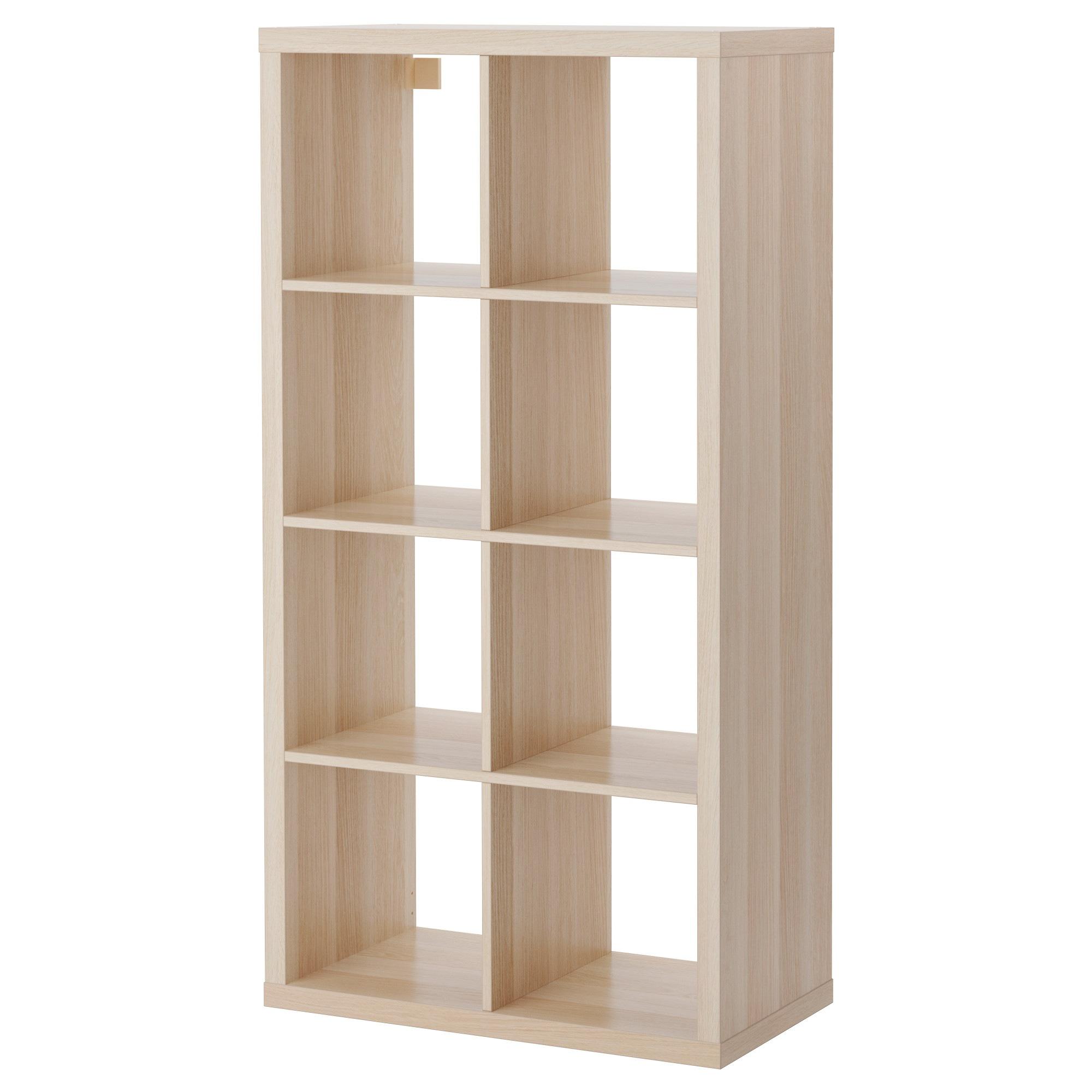 ИКЕА Книжкова шафа KALLAX - білий вітражний дуб, 77x147 см, 003.245.18