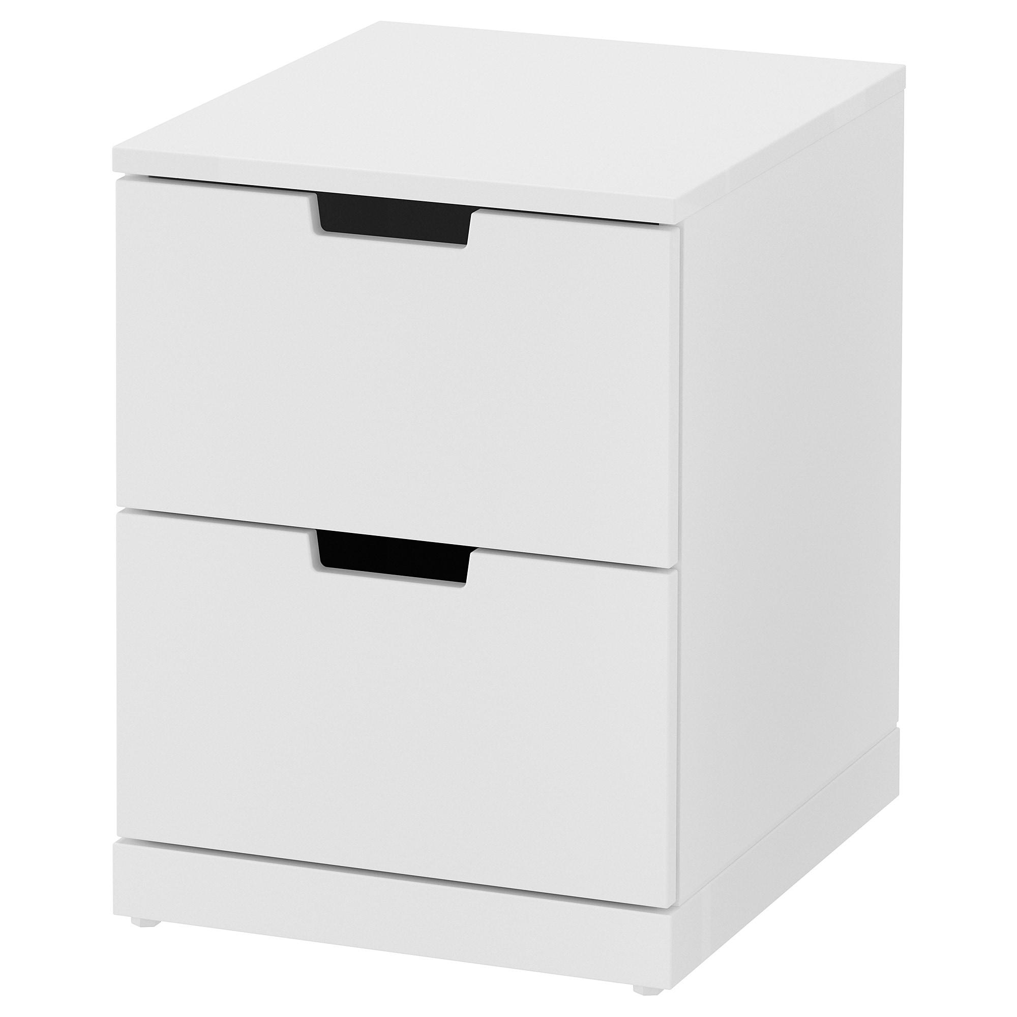 ИКЕА NORDLI Комод з 2 ящиками - білий 40х54 см, 092.398.27