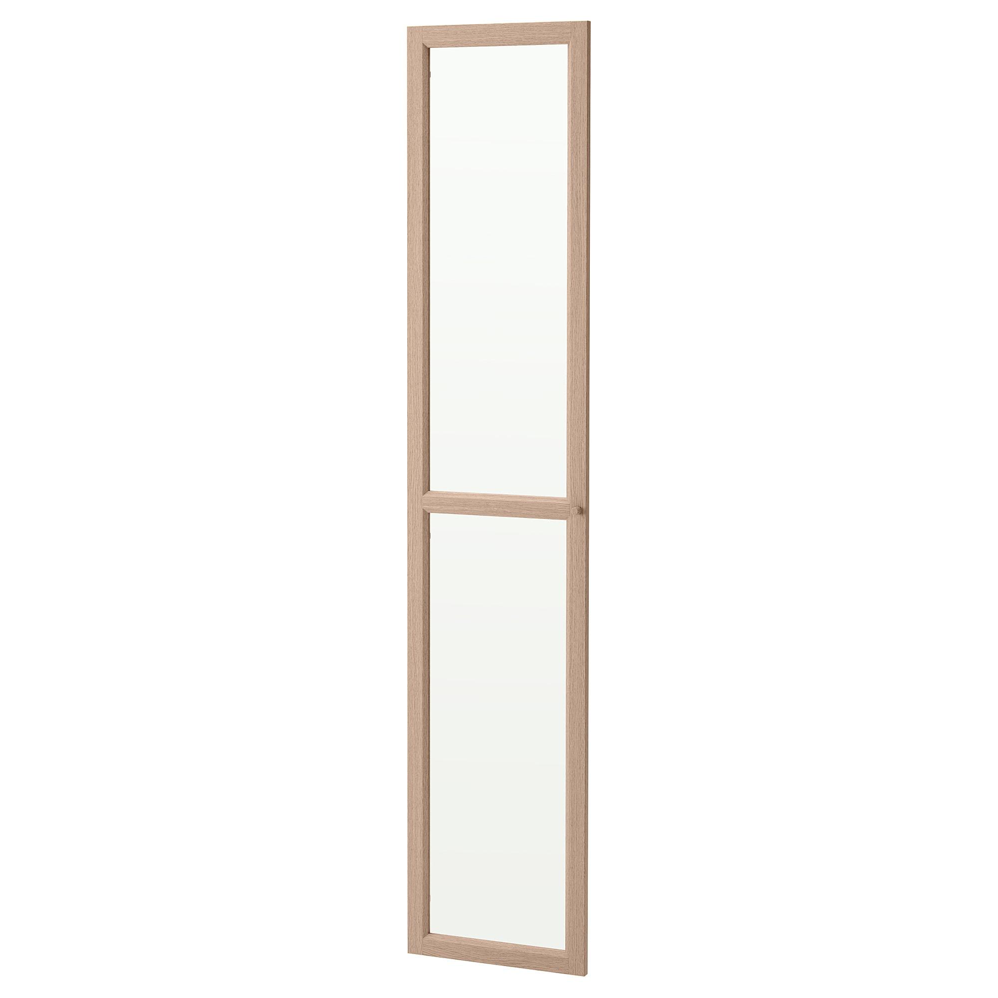 ИКЕА Скляні двері OXBERG - білий вітражний шпон дуба 40x192 см, 004.040.39