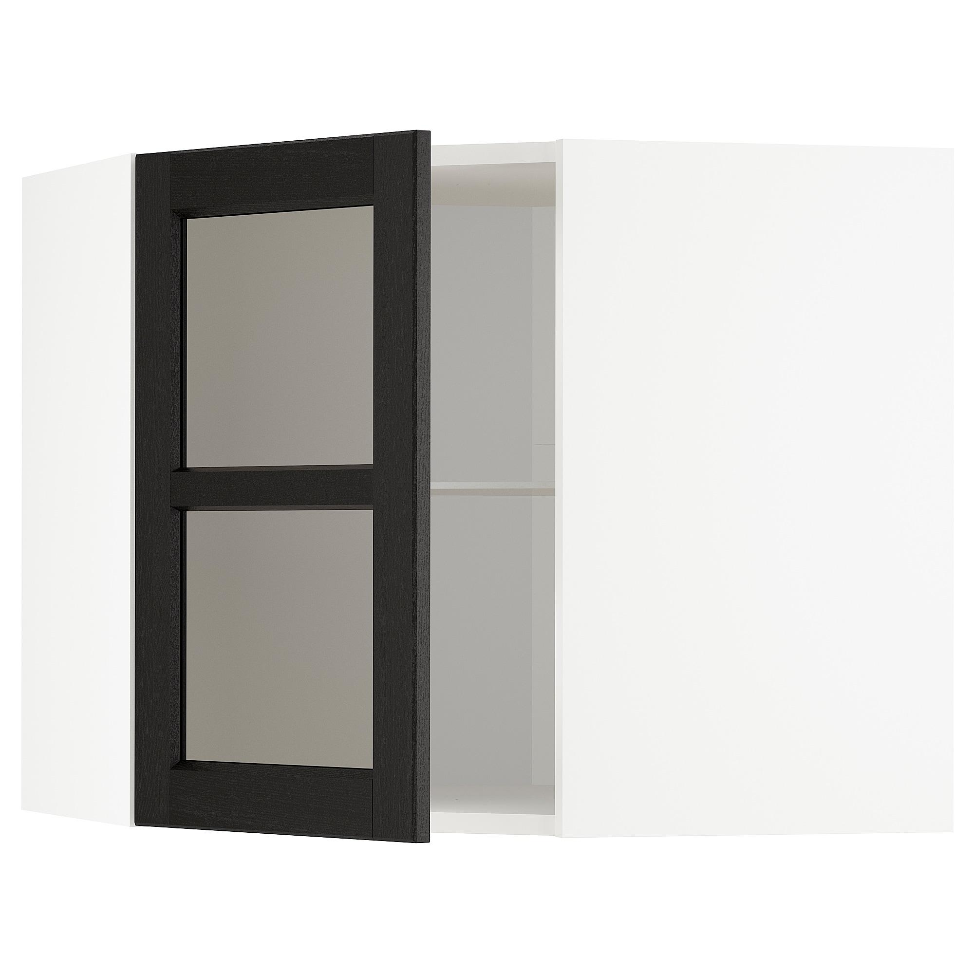 ИКЕА СПОСІБ Звуження з половиною / скляні двері - білий / Lerhyttan чорний морилка 68x60 см, 092.575.76