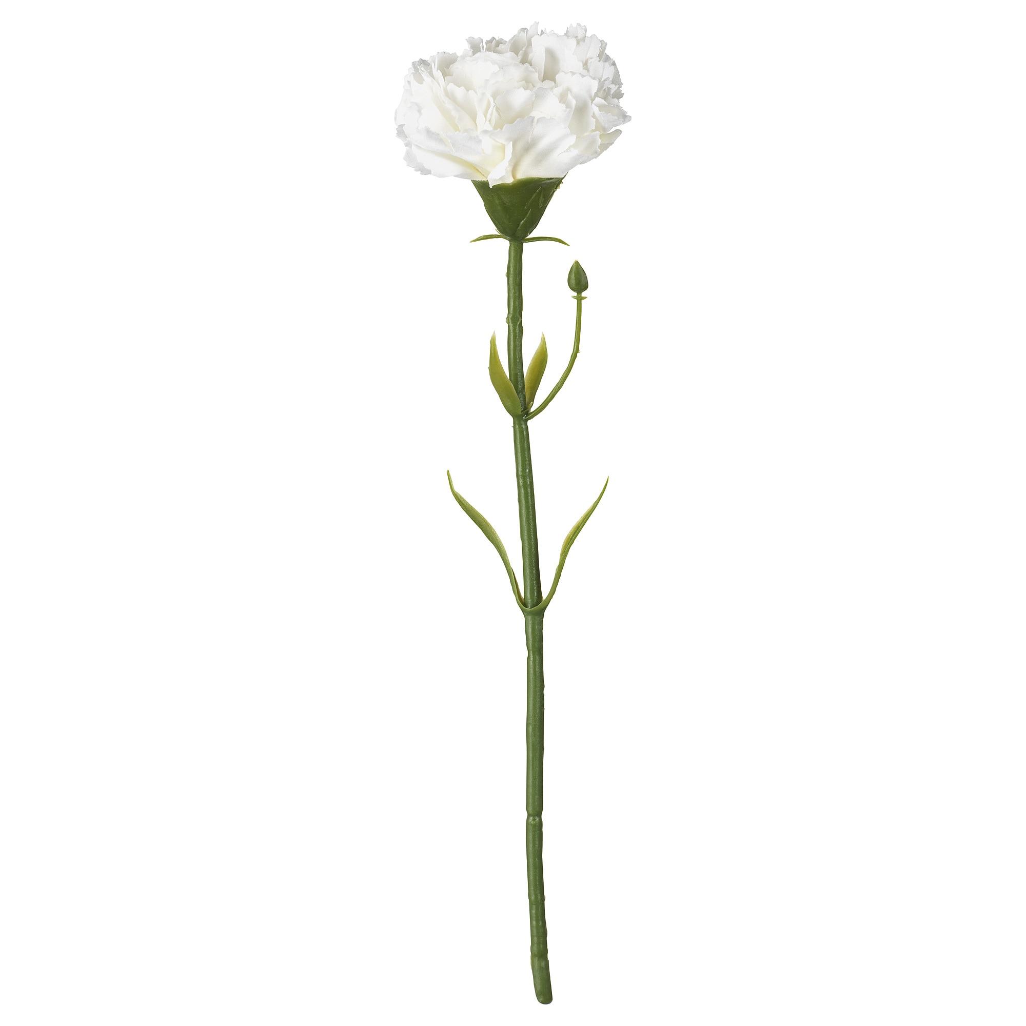 ИКЕА ЧАШКА Штучна квітка - гвоздика / біла 30 см, 203.335.88