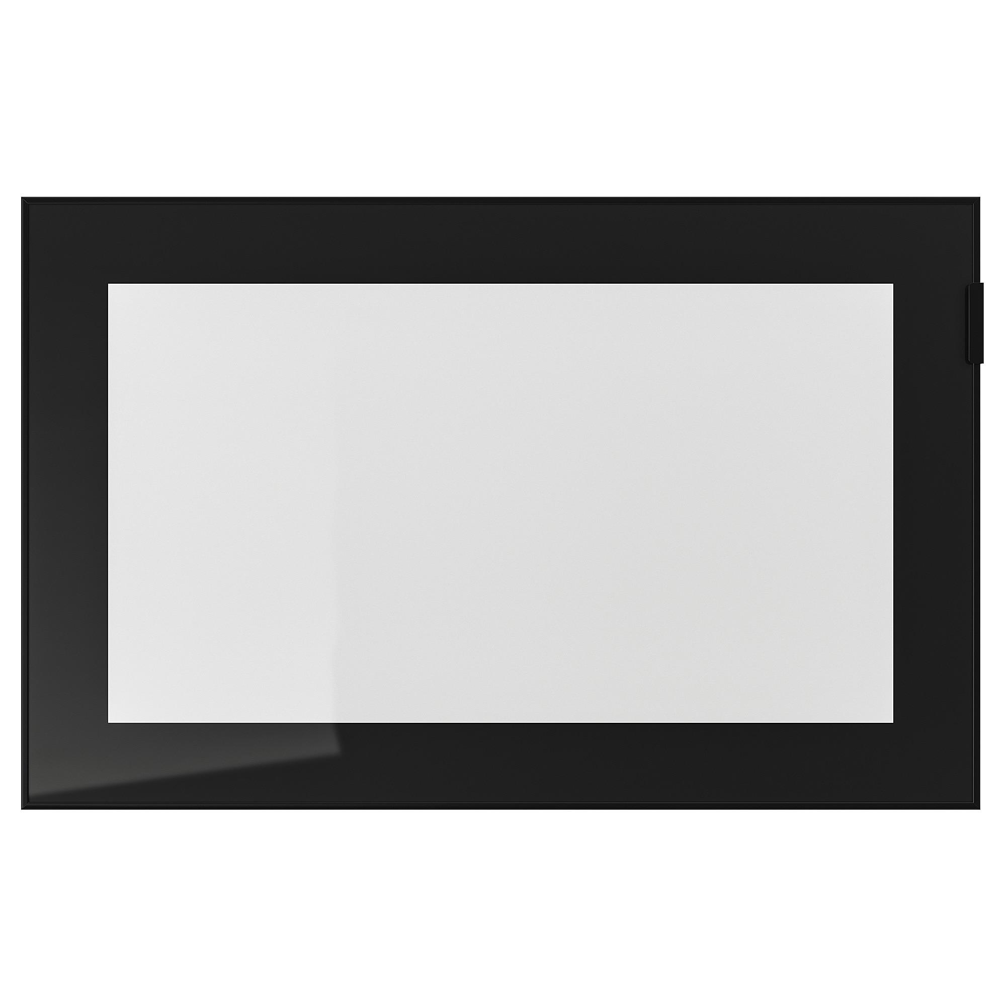 ИКЕА GLASSVIK Скляні двері - чорне / прозоре скло 60x38 см, 002.916.50