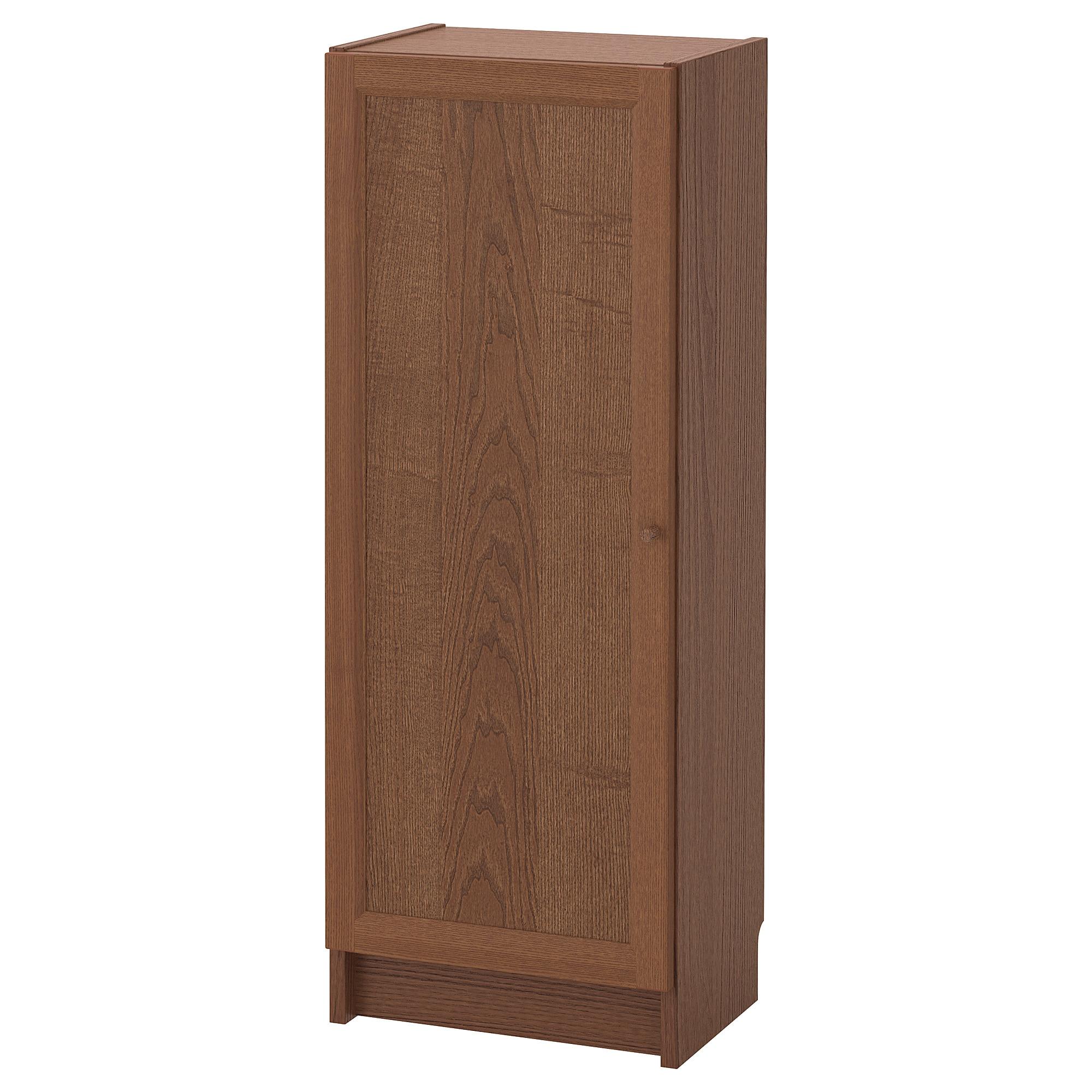ИКЕА BILLY / OXBERG Книжкова шафа з дверцятами - коричневий ясеновий шпон 40x30x106 см, 292.873.89