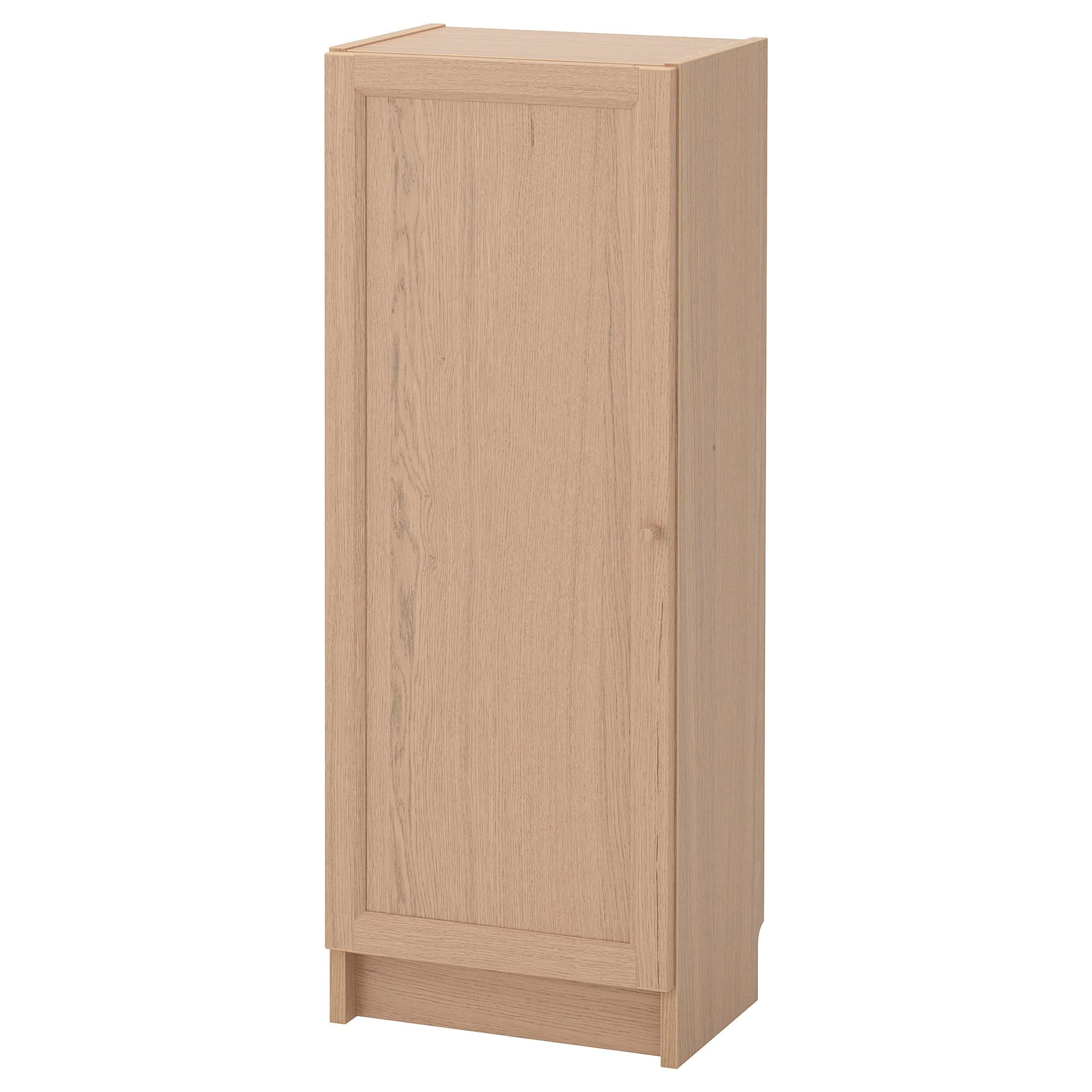 ИКЕА BILLY / OXBERG Шафа з дверцятами - білий вітражний шпон дуба 40x30x106 см, 992.873.95