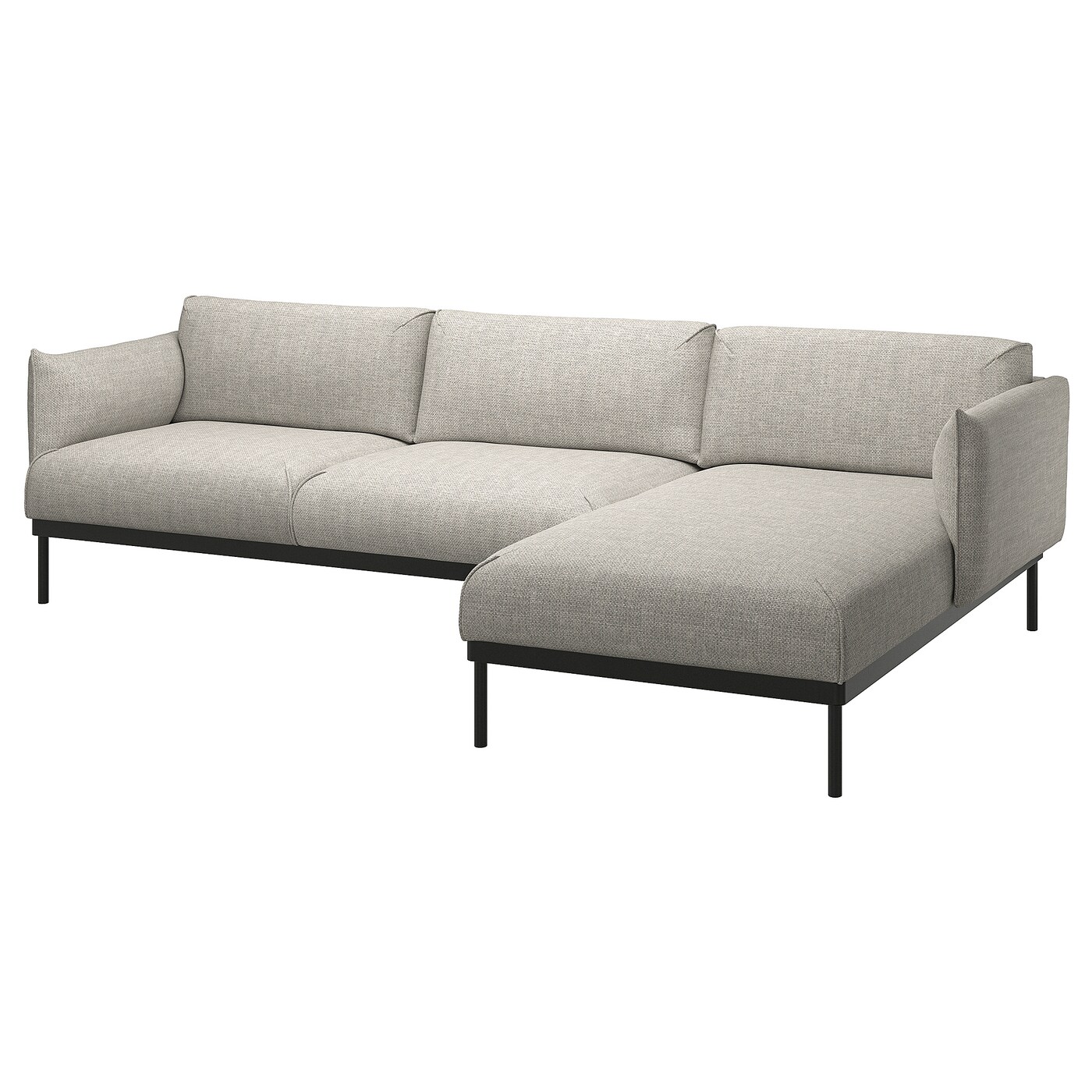 ИКЕА ÄPPLARYD 3-місний диван з шезлонгом - Lejde світло-сірий, 094.180.51