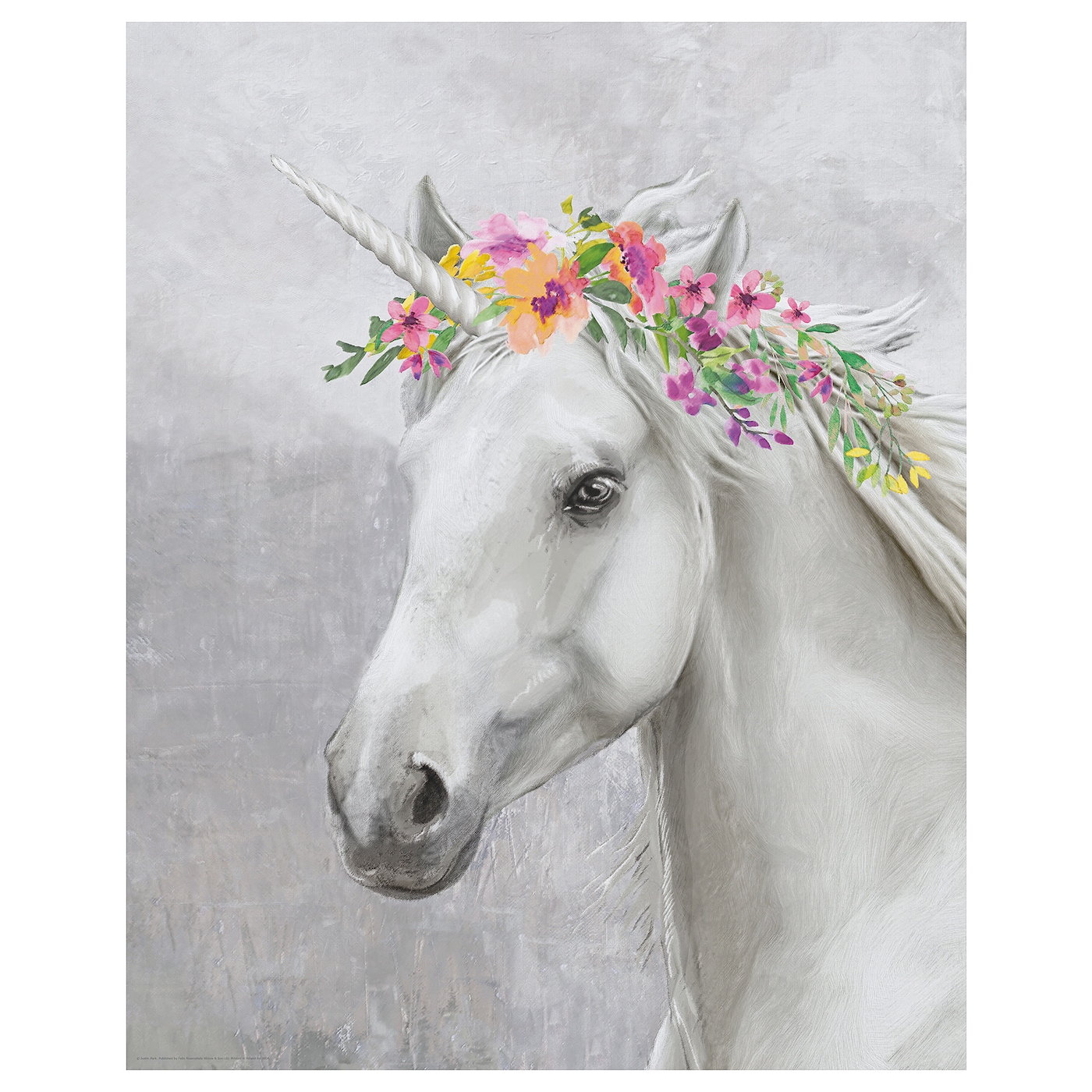 ИКЕА Постер BILD - єдиноріг з квітами 40х50 см, 004.849.17