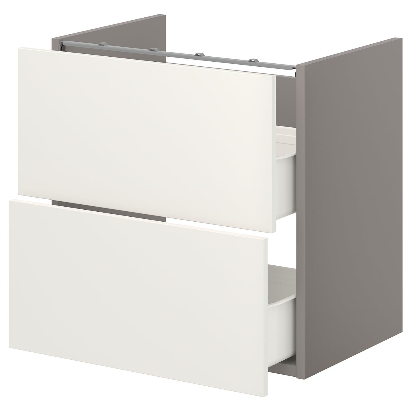ИКЕА ENHET Тумба для умивальника з 2 ящиками - сірий / білий 60x42x60 см, 093.210.68