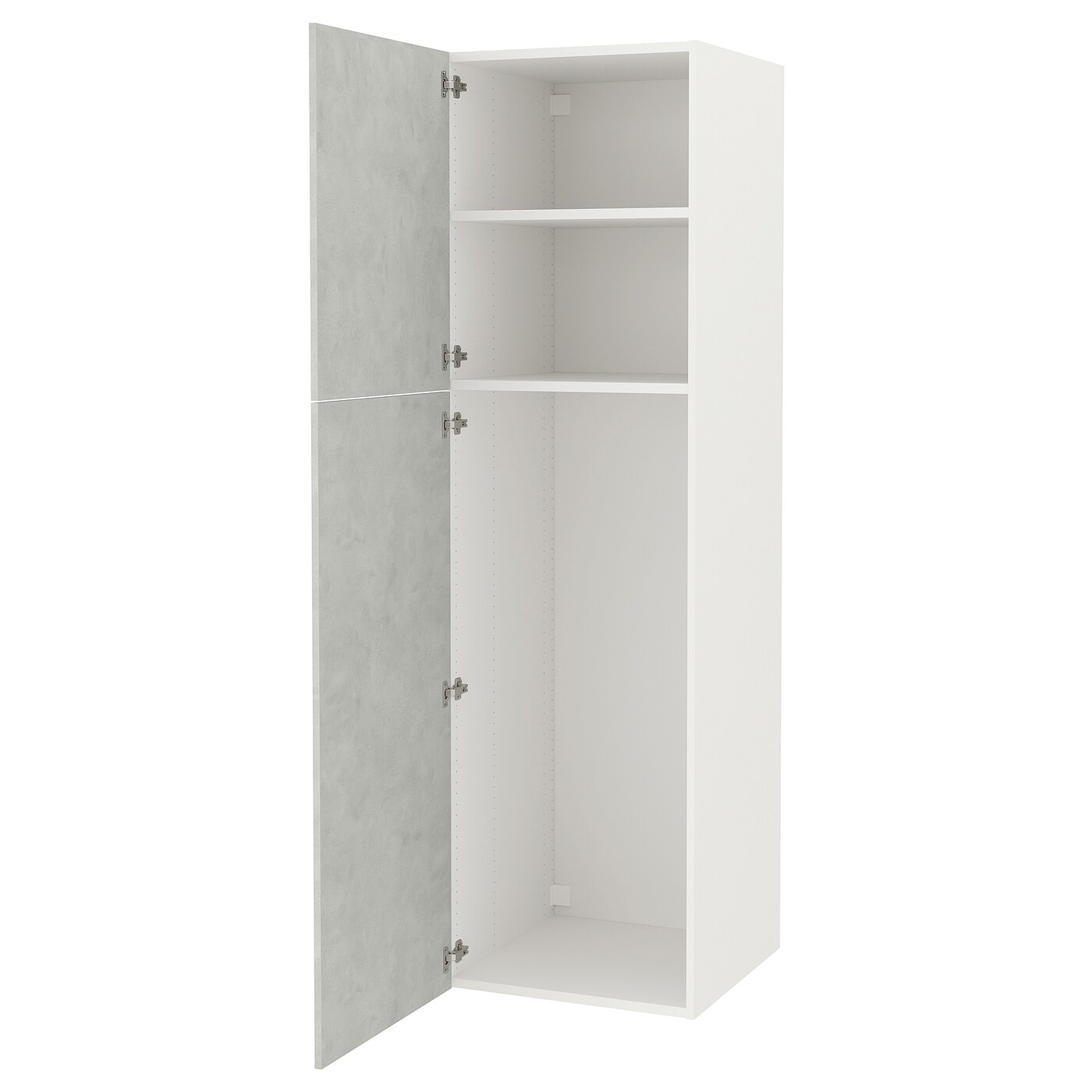 ИКЕА ENHET Висока шафа з 2 дверцятами - білий / ефект бетону, 60x62x210 см, 094.354.75