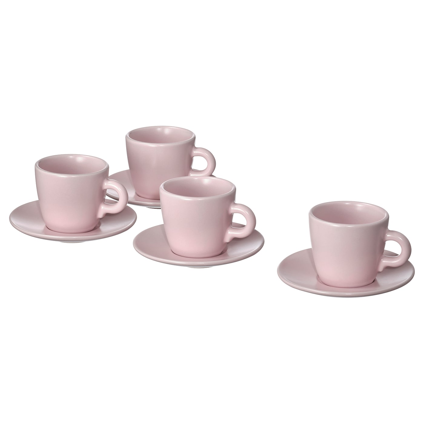 ИКЕА FÄRGKLAR Чашка з блюдцем - Матовий світло-рожевий 7 кл, 004.781.86