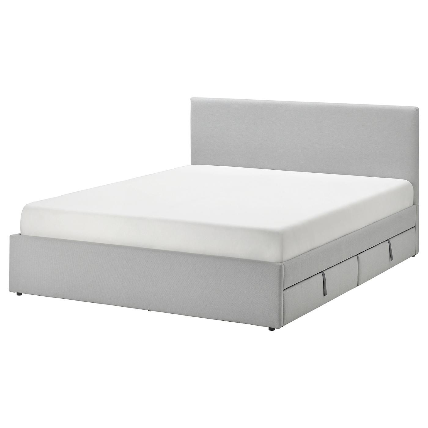 ИКЕА GLADSTAD М'яке ліжко, 2 ліжка для зберігання - Kabusa світло-сіра 140x200 см, 094.067.98
