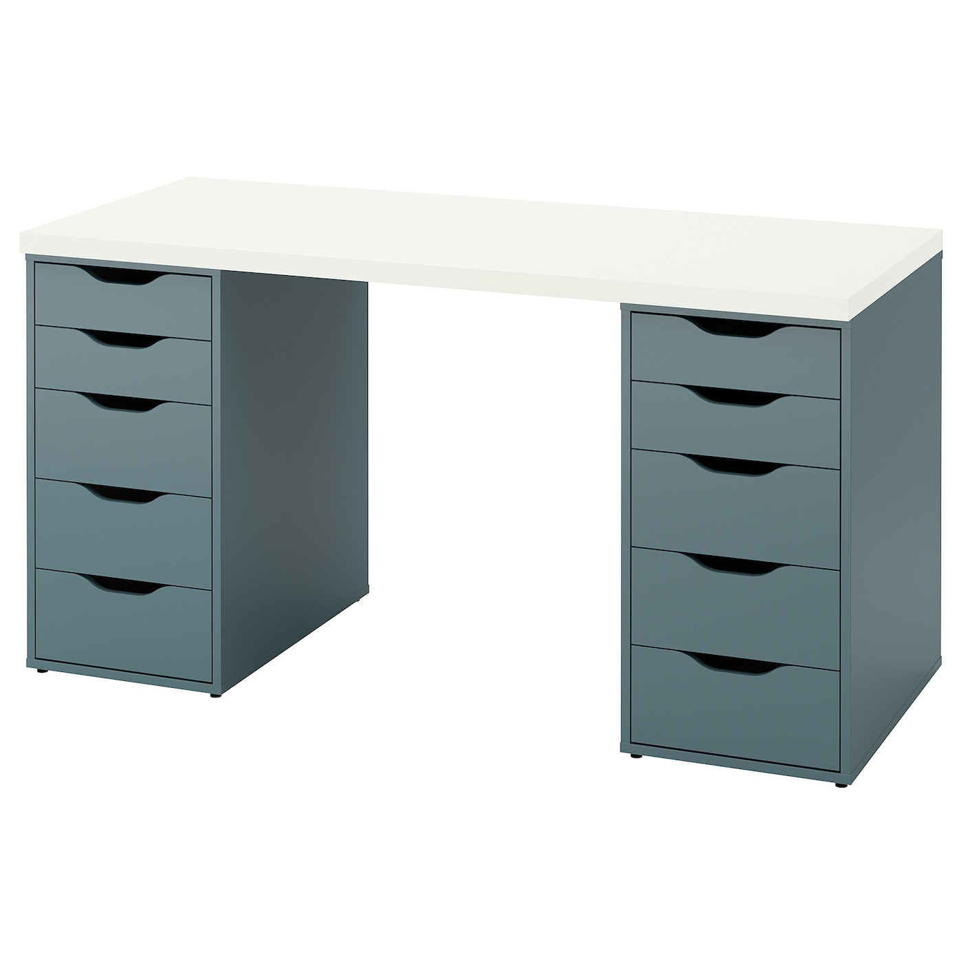 ИКЕА LAGKAPTEN / ALEX Письмовий стіл - білий / сіро-бірюзовий 140x60 см, 094.319.86