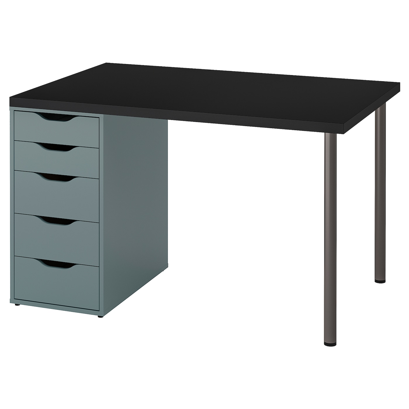 ИКЕА MÅLVAKT / ALEX Письмовий стіл - чорний / сіро-бірюзовий 120x80 см, 094.400.14