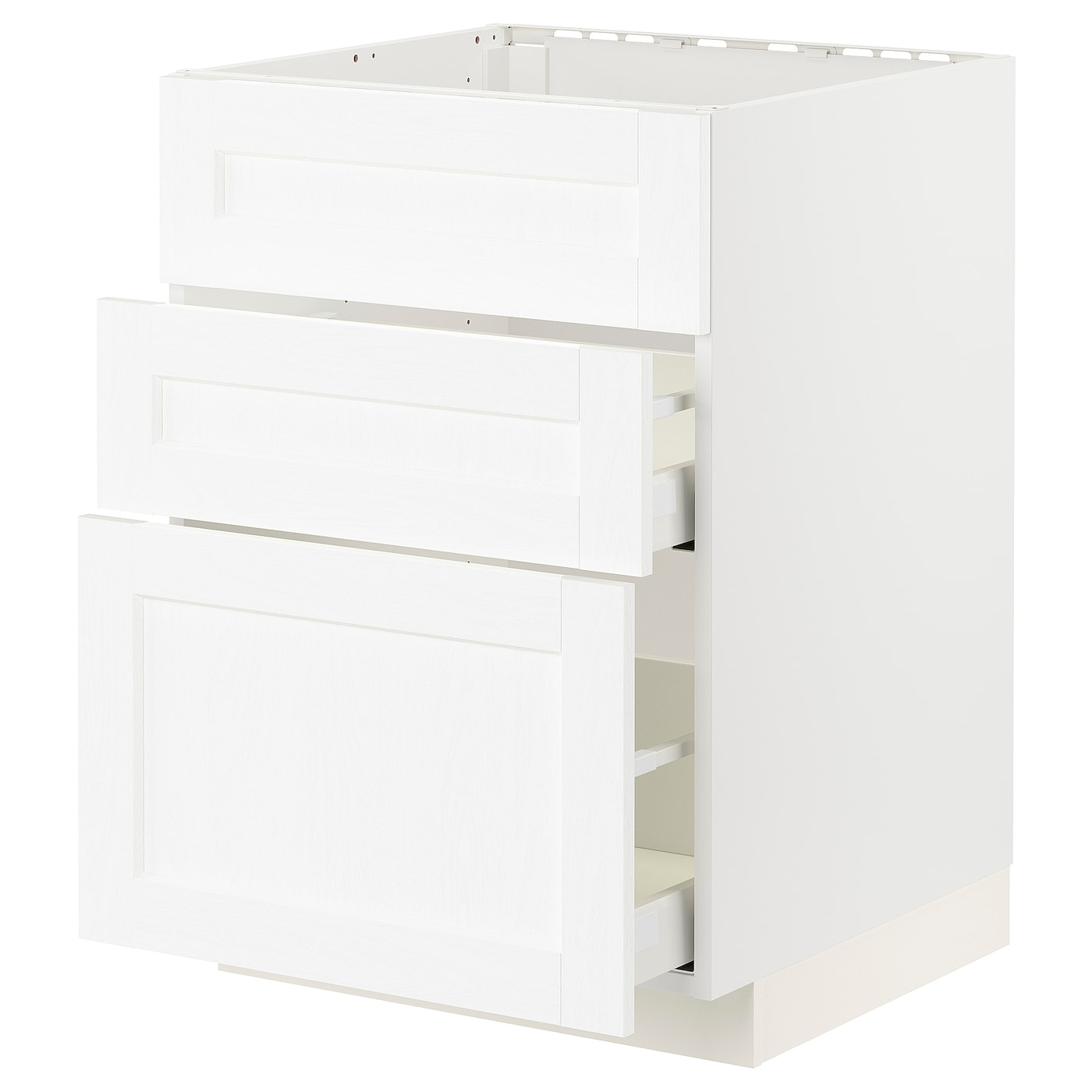 ИКЕА METOD / MAXIMERA Вхідні двері + 3 ящики / 2 ящики - білий Enköping / біла імітація дерева 60x60 см, 094.734.10