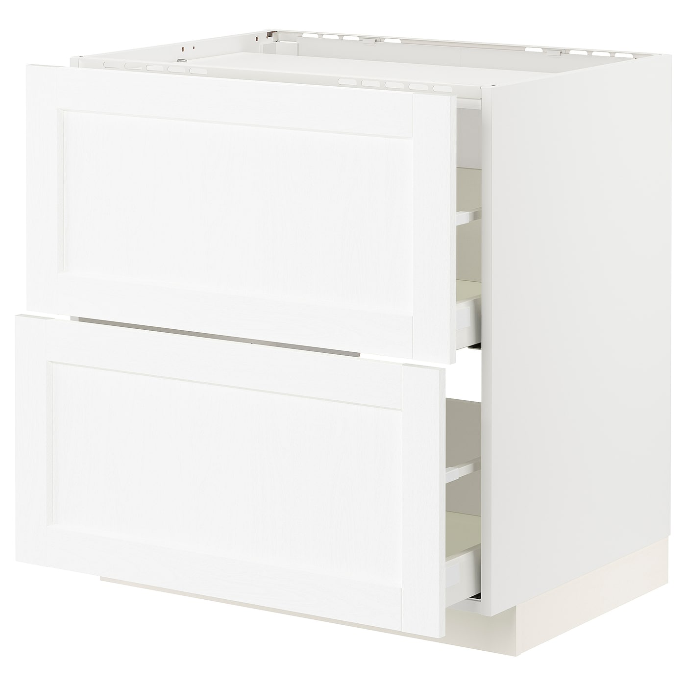 METOD / MAXIMERA Шафа плоска / 2 рамки / 2 ящики - білий Enköping / біла імітація дерева 80x60 см