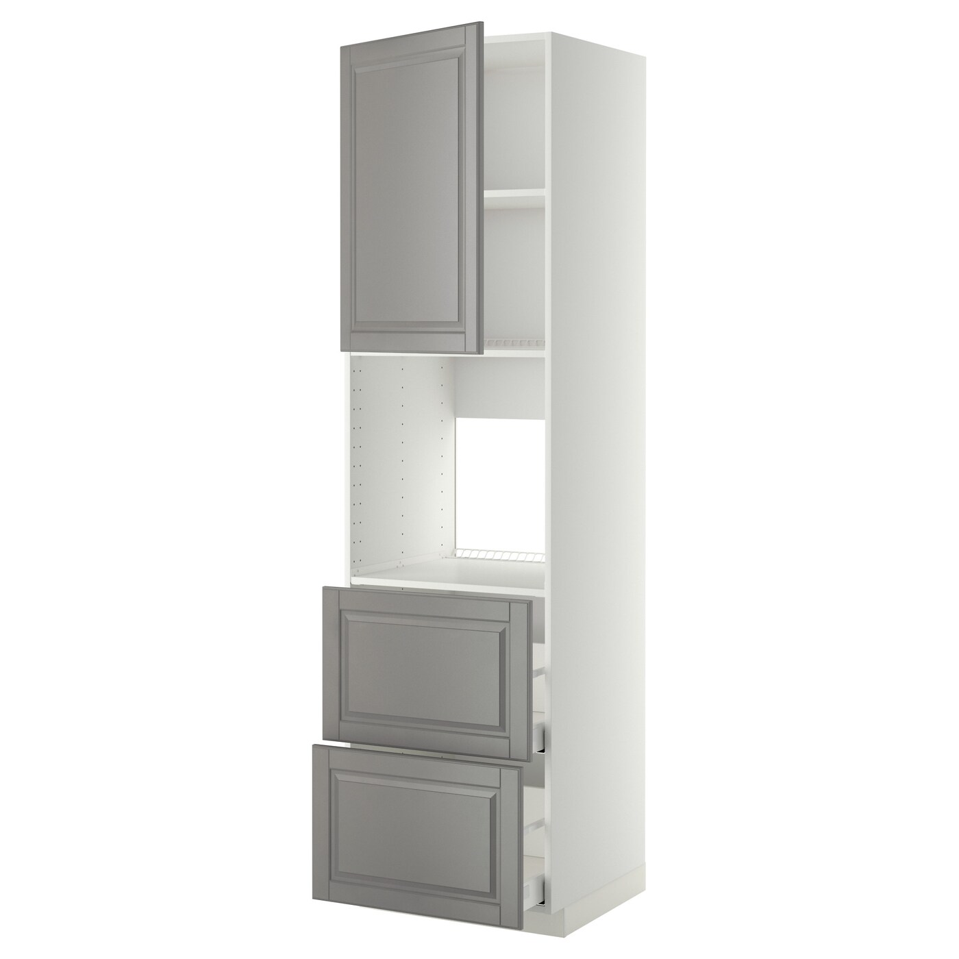 ИКЕА METOD / MAXIMERA W w n front / 2 fronts / 2 fronts - white / Bodbyn grey 60x60x220 см, 094.666.74