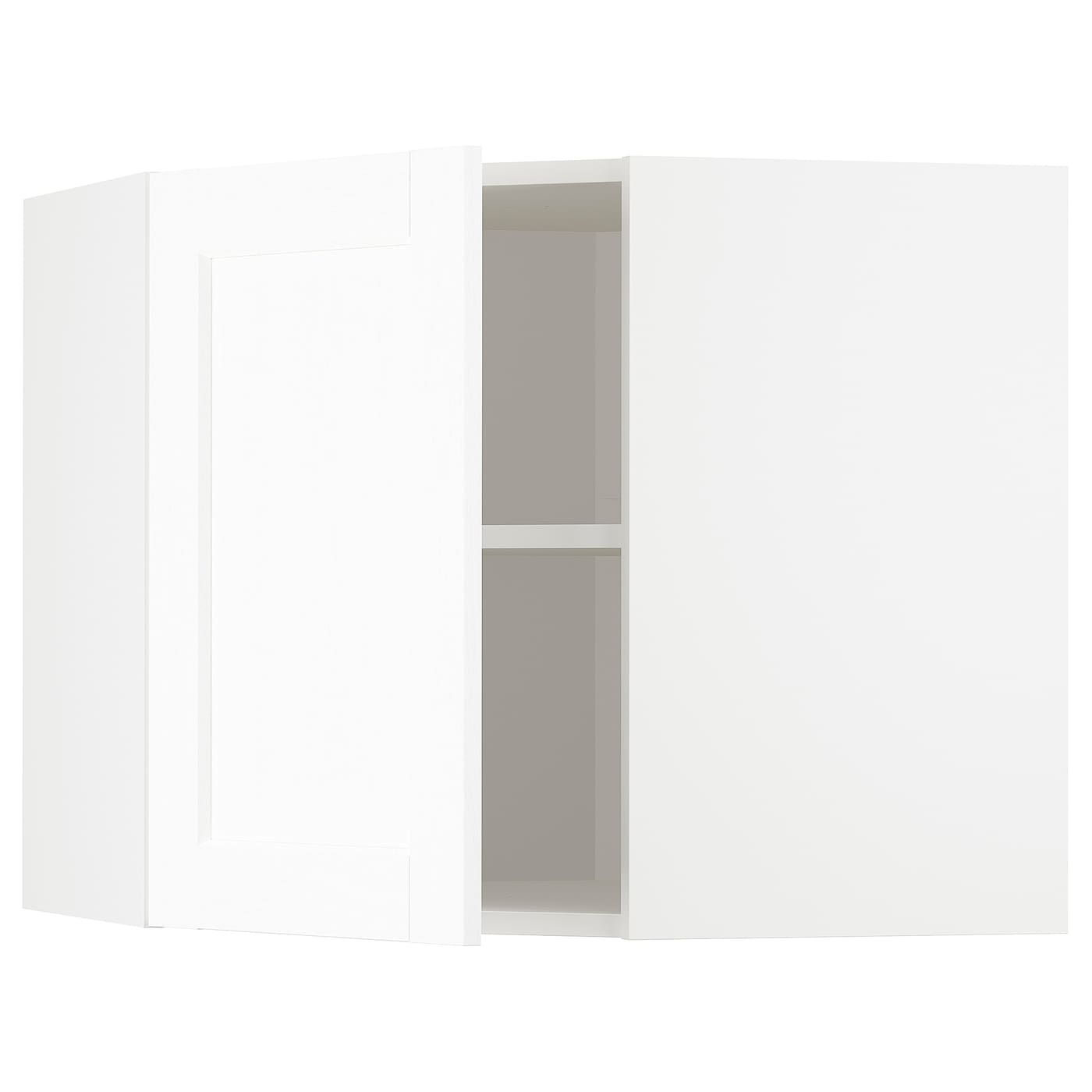 METOD Настінна кутова шафа з полицями - білий Enköping / біла імітація дерева 68x60 см