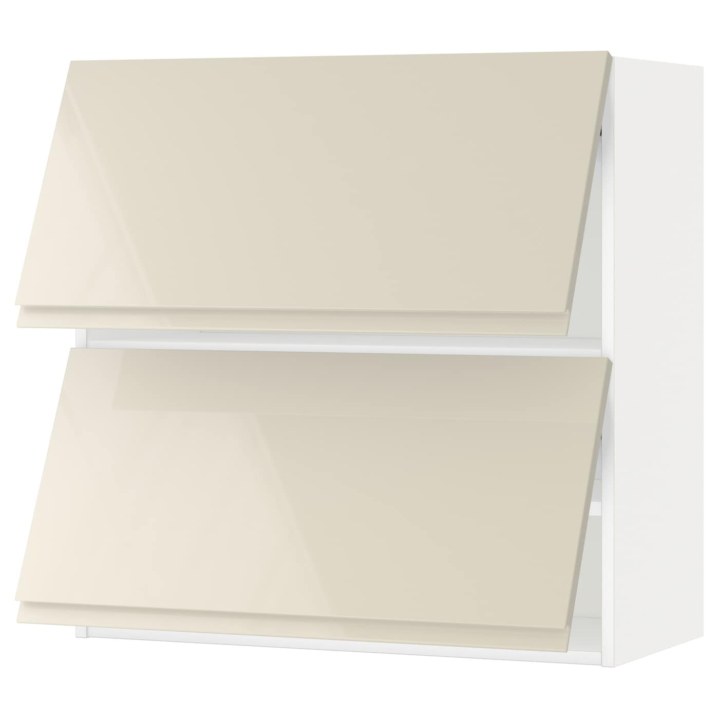 ИКЕА СПОСІБ Горизонтальний шафа з 2 відкритими дверцятами - білий / Voxtorp глянсовий, світло-бежевий 80x80 см, 093.945.40