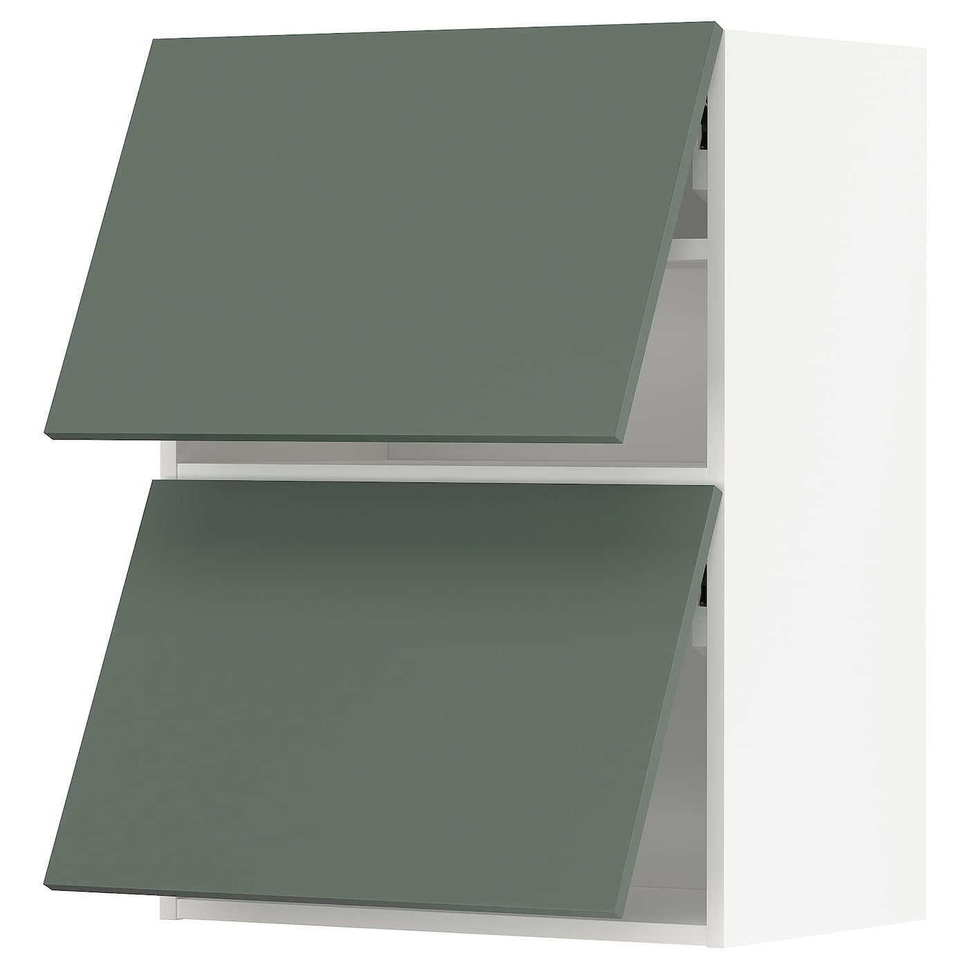 ИКЕА СПОСІБ Горизонтальний шафа з 2 відкритими дверцятами - білий / Bodarp сіро-зелений 60x80 см, 093.944.89