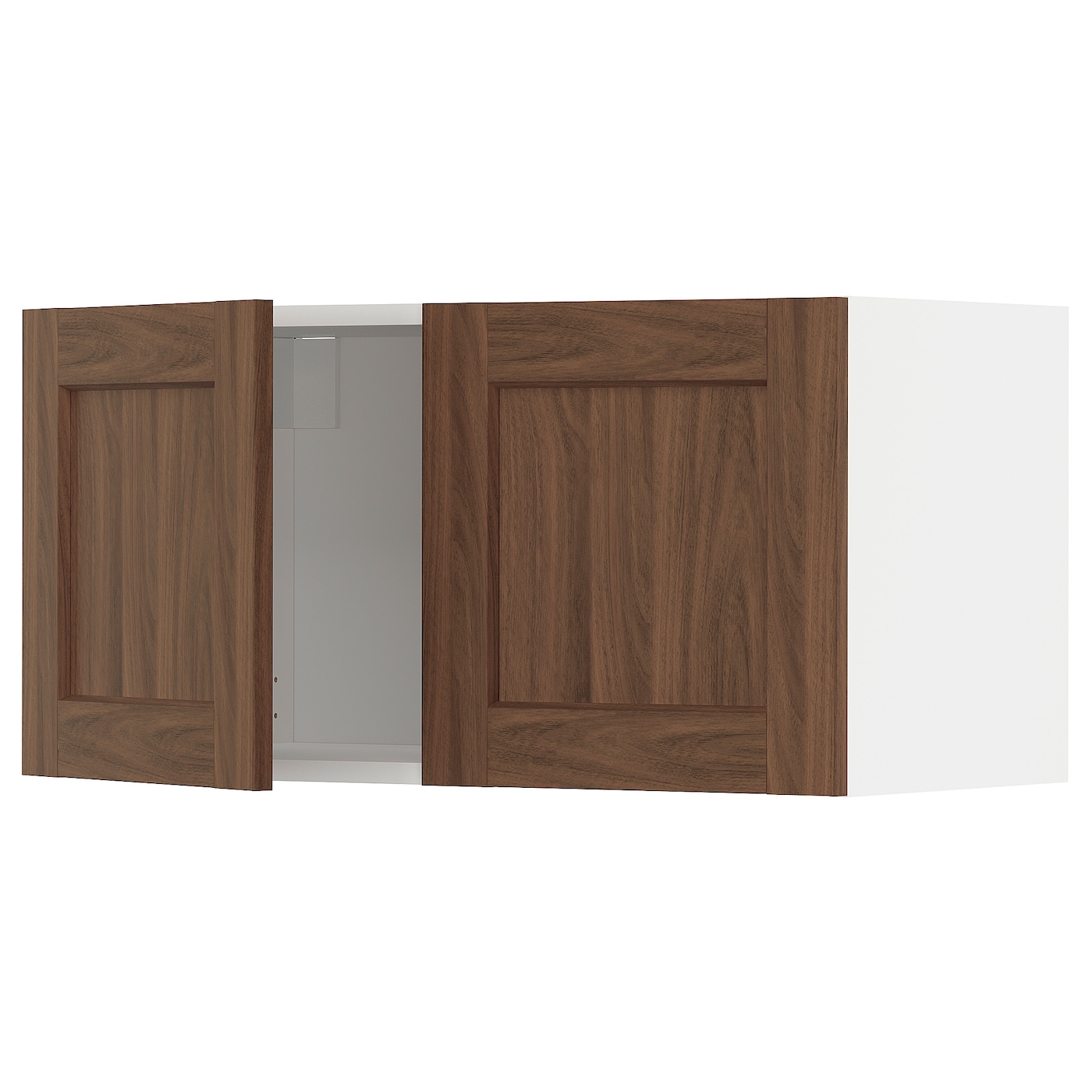 METOD Навісна шафа / 2 дверцята - білий Enköping / коричневий горіх 80x40 см