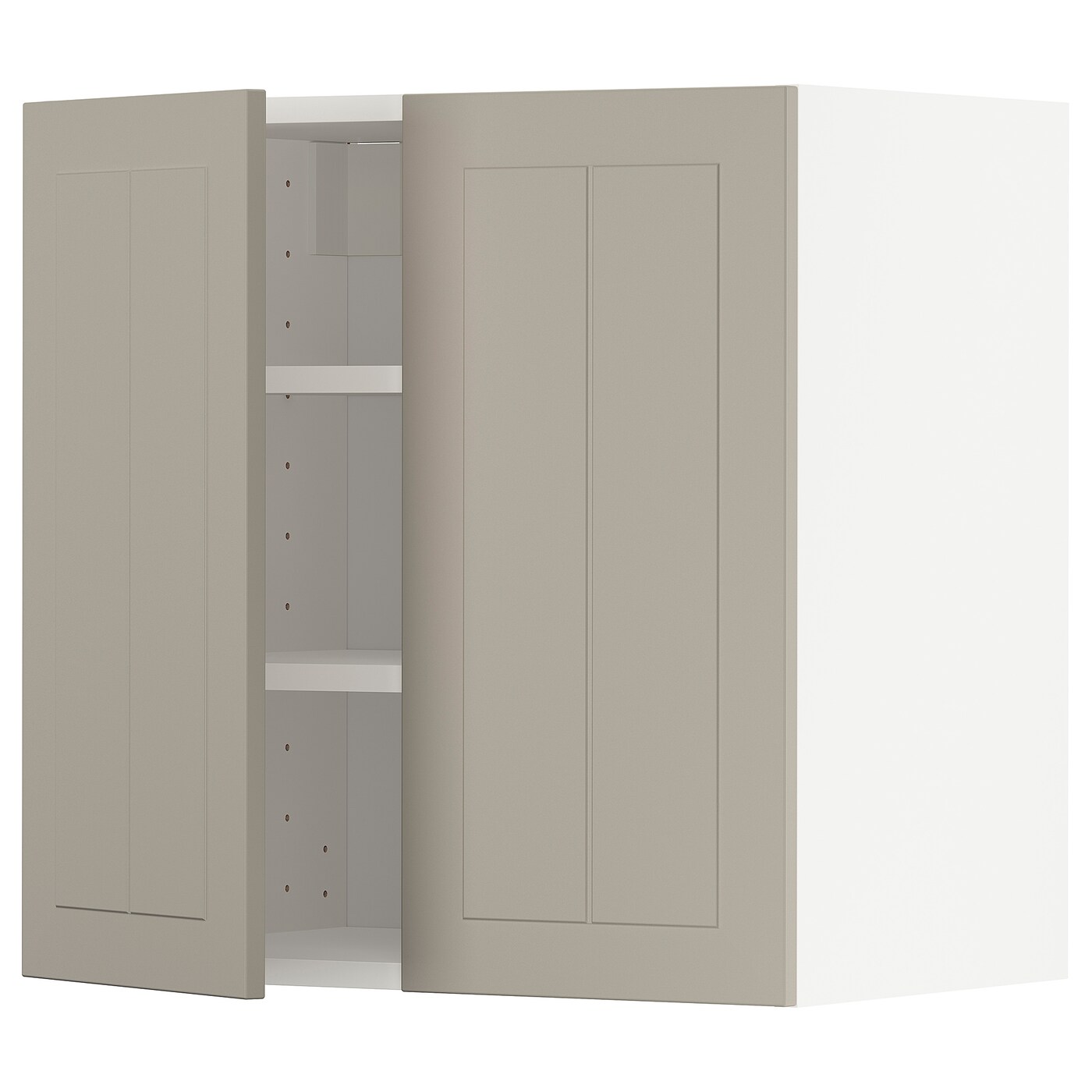 ИКЕА METOD Навісна шафа з полицями / 2 дверцята - білий / Stensund бежевий 60x60 см, 094.685.88