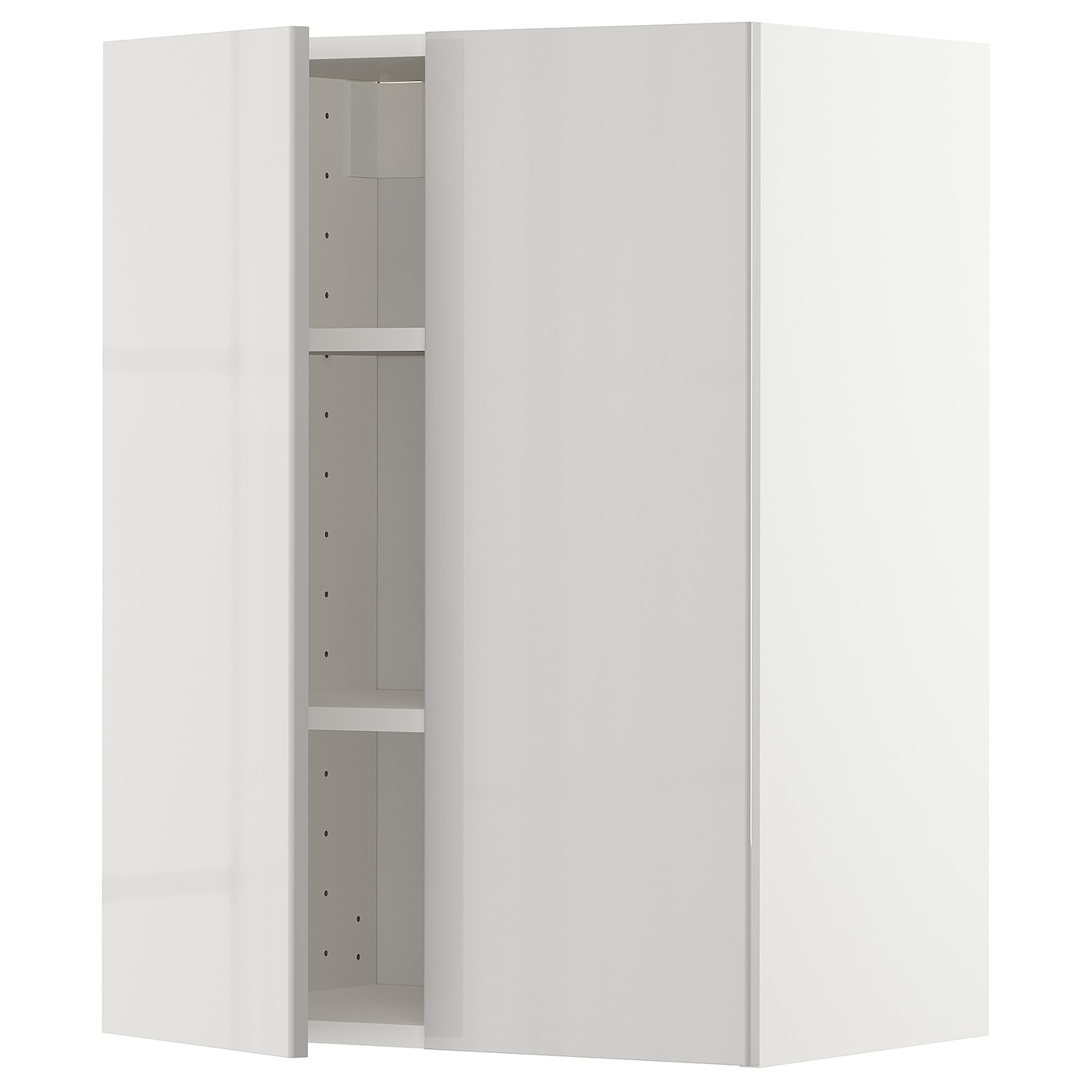 METOD Навісна шафа з полицями / 2 дверцята - білий / Ringhult світло-сірий 60x80 см