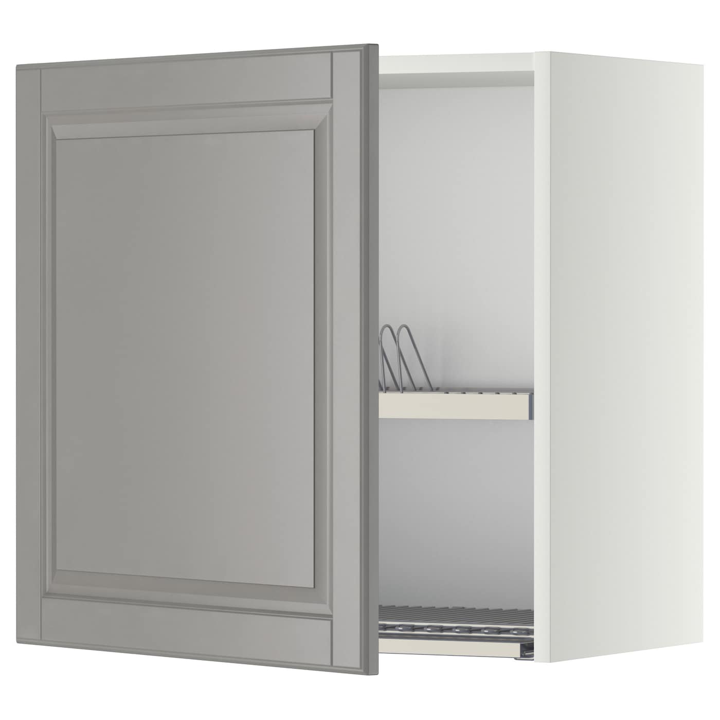 ИКЕА ИКЕА METOD, Навесной шкаф с сушилкой для посуды, 094.553.07, белый, Бодбын серый, 60x60 см, 094.553.07