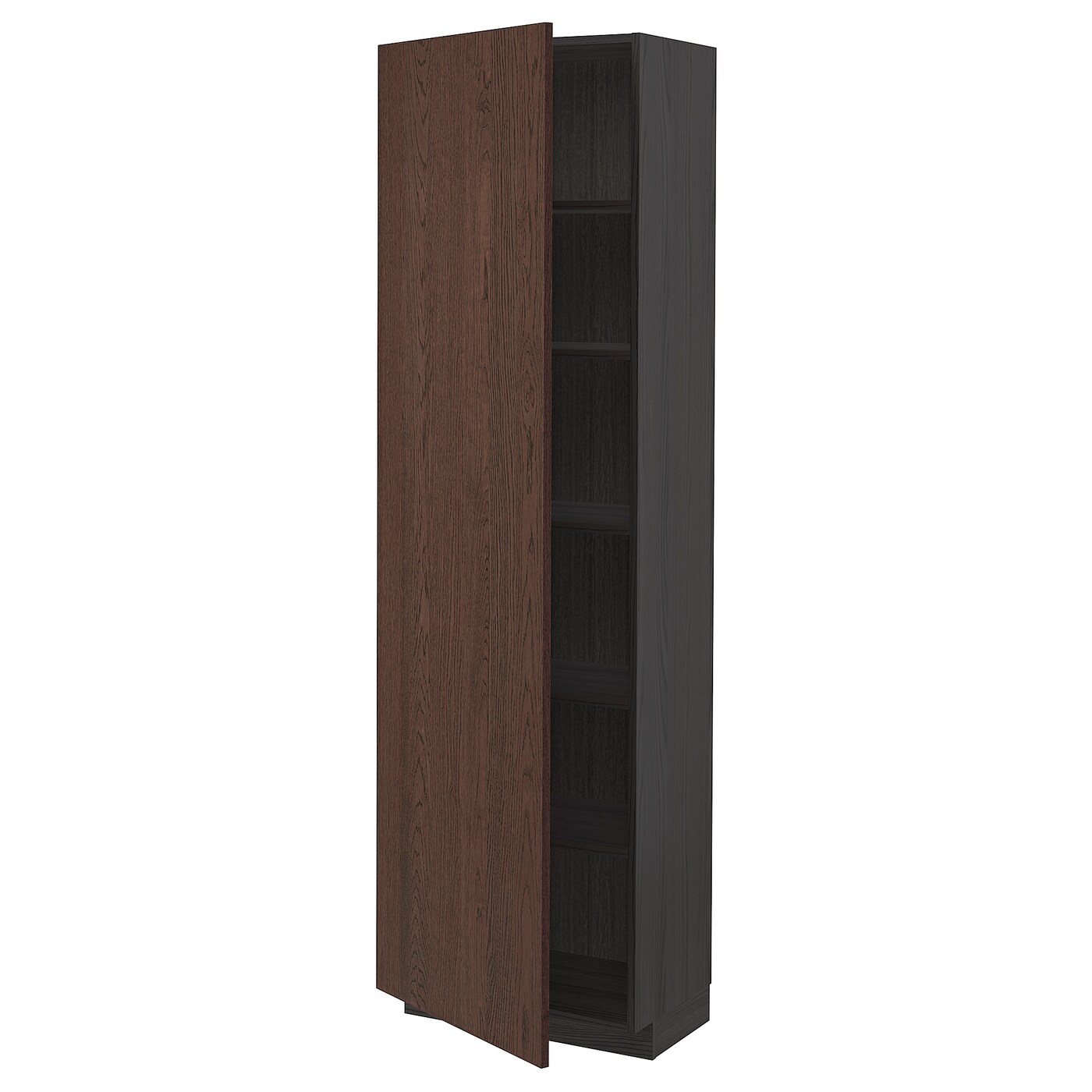 ИКЕА METOD Висока шафа / полиці - чорний / Sinarp коричневий 60x37x200 см, 094.624.35