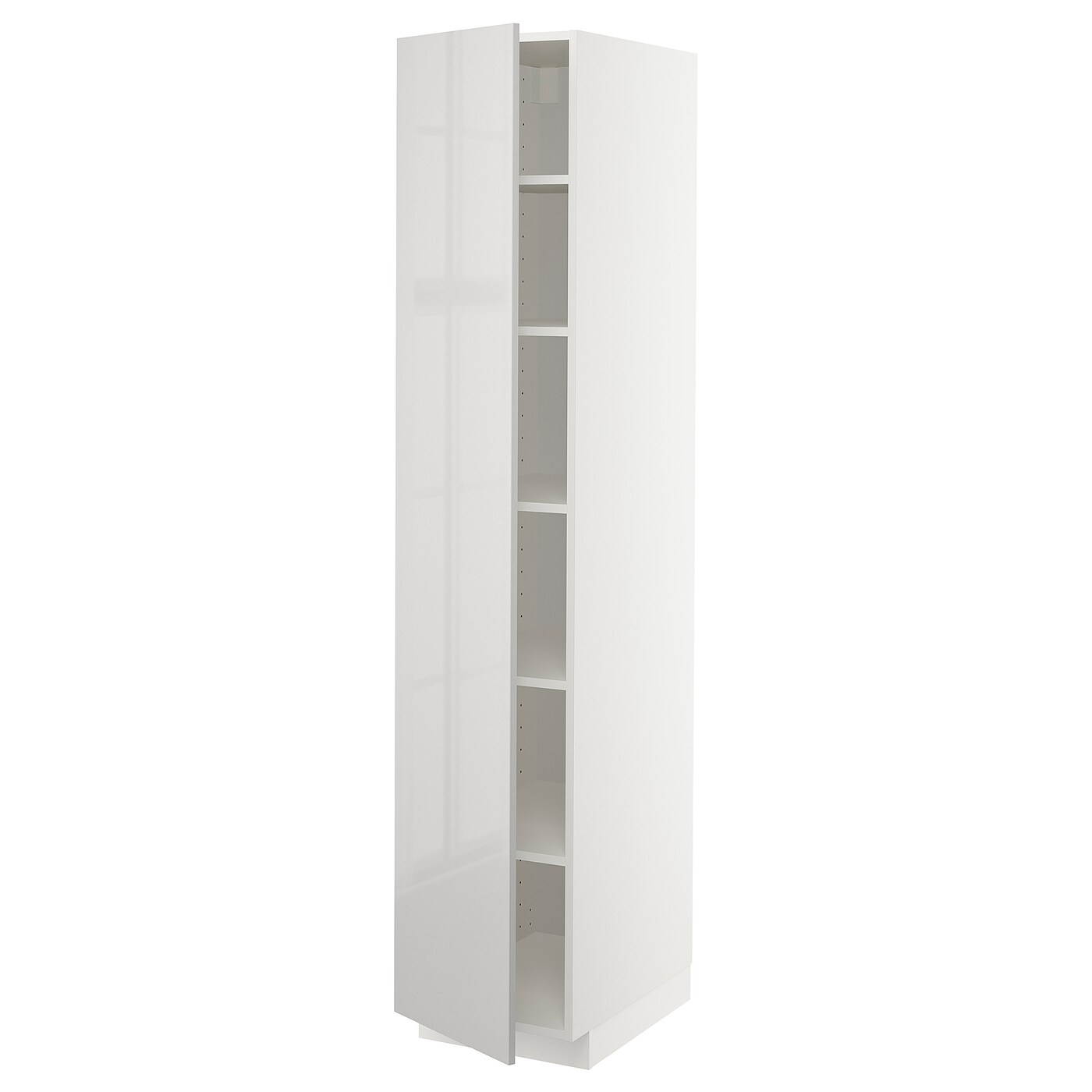 ИКЕА METOD Висока шафа / полиці - білий / Ringhult світло-сірий 40x60x200 см, 094.591.74