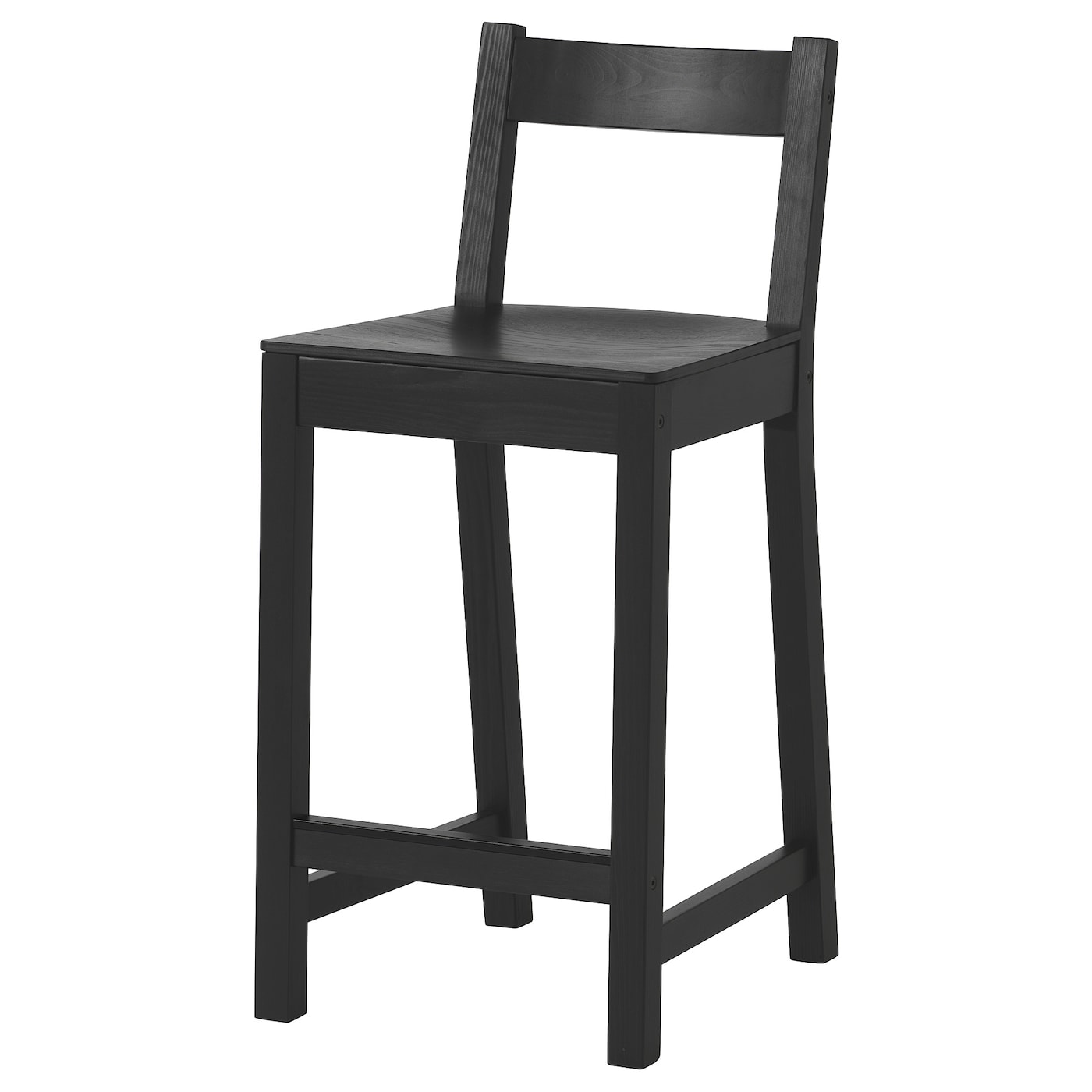 ИКЕА NORDVIKEN Барний стілець зі спинкою - чорний 62 см, 004.246.93