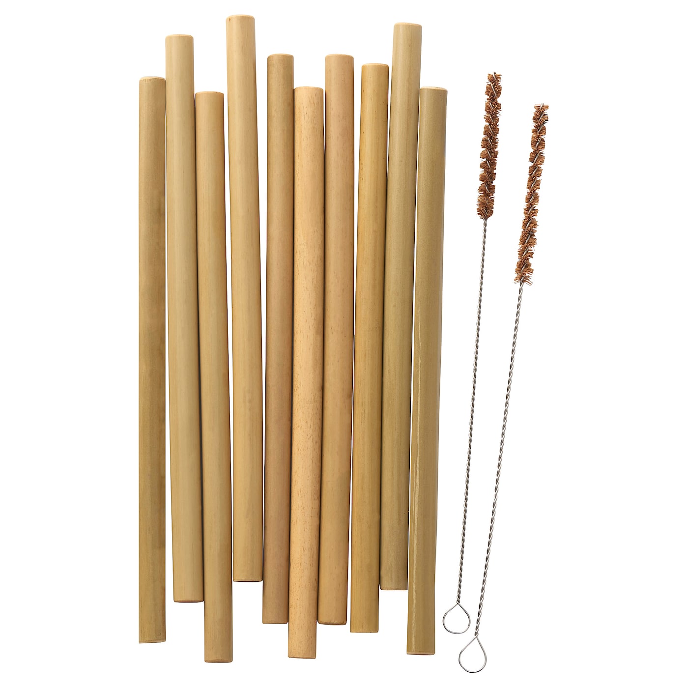 ИКЕА OKUVLIG Соломинки для пиття / щітки для чищення - бамбук / пальма, 004.606.19