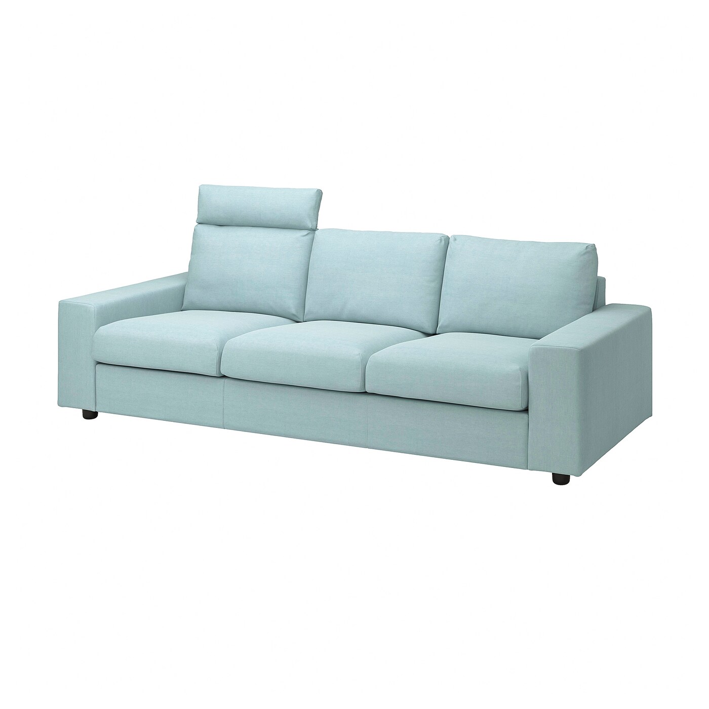 ИКЕА VIMLE 3-місний диван - з підголівником з широкими підлокітниками / Saxemara світло-блакитний, 094.014.61